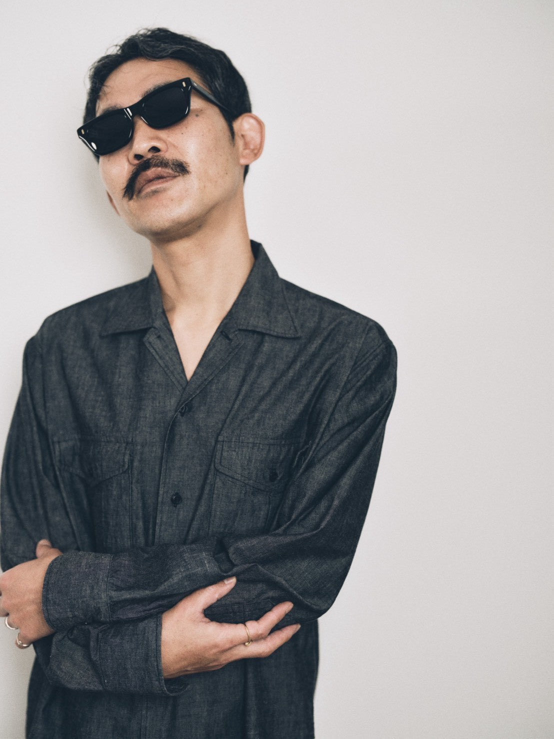 marka別注オフィサーシャツ(BLACK)