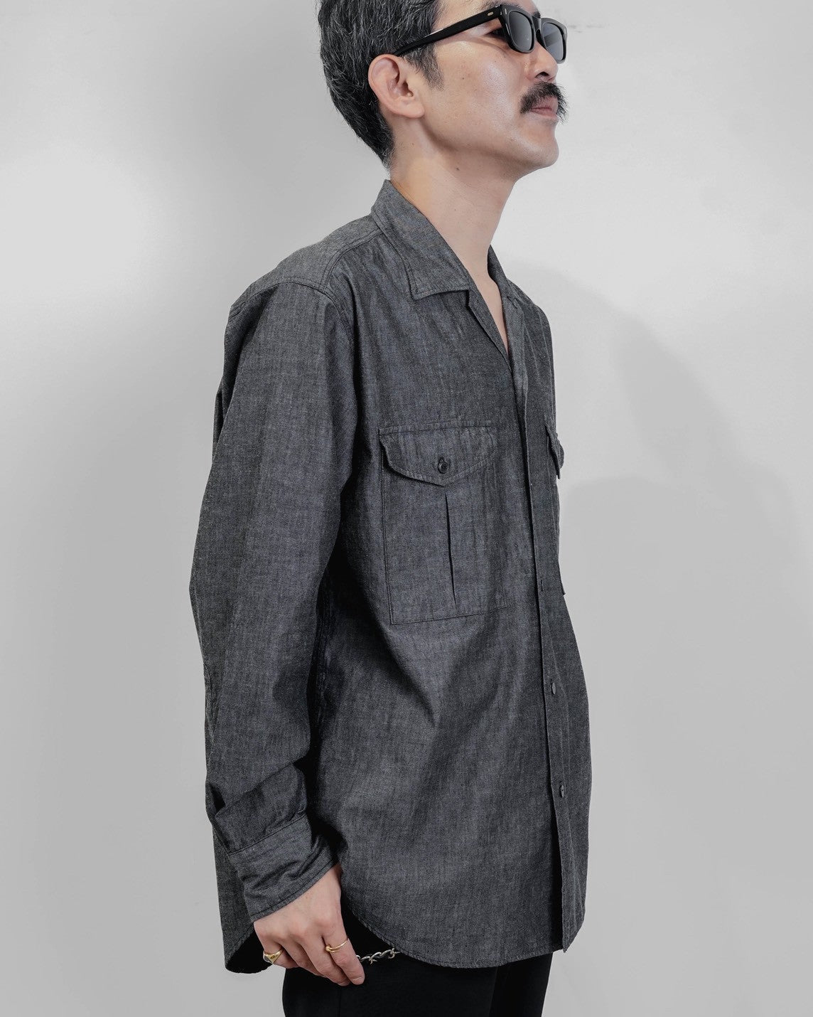 marka別注オフィサーシャツ(BLACK)