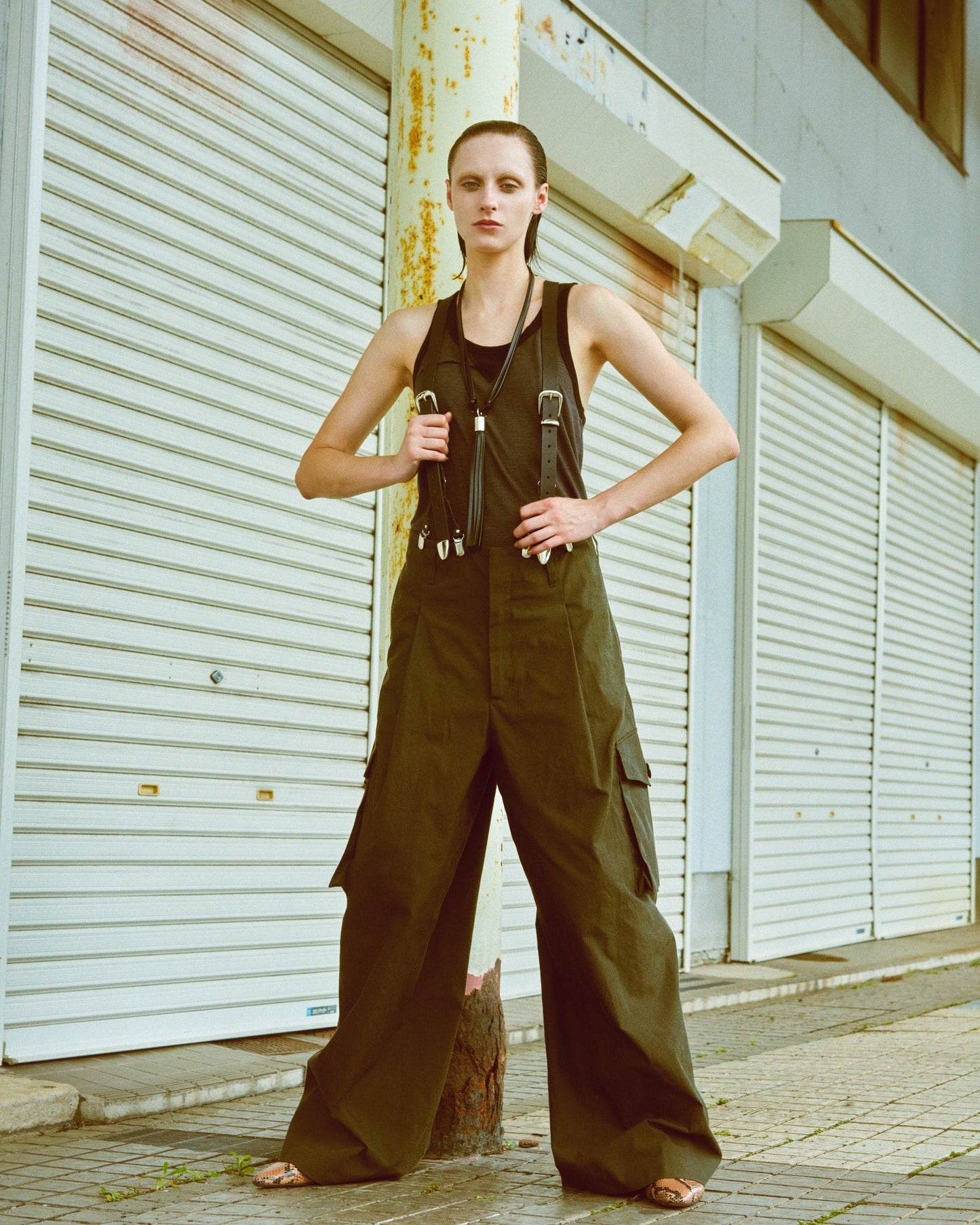LONG TANKTOP - GRAY BORDER