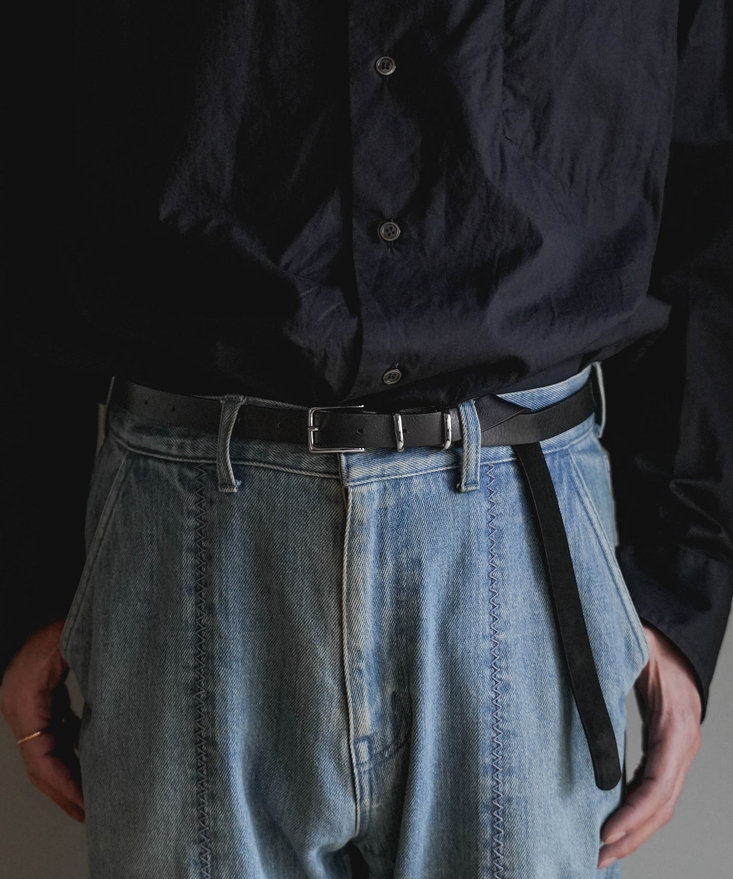 【PRE ORDER】Leather Long Belt (BLACK)